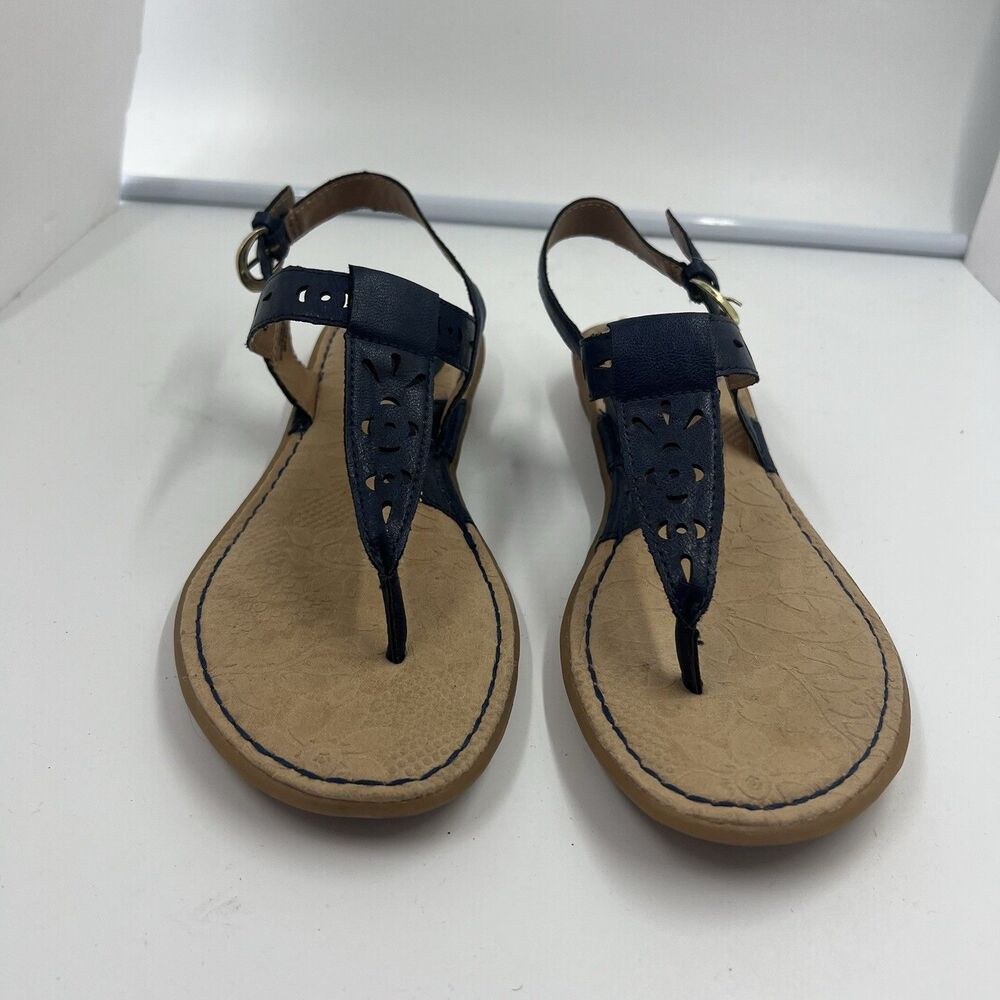 B.O.C. by Born Sandals Charel Comfort Thong Buckle Summer Navy Women’s Size 7 - Picture 5 of 6